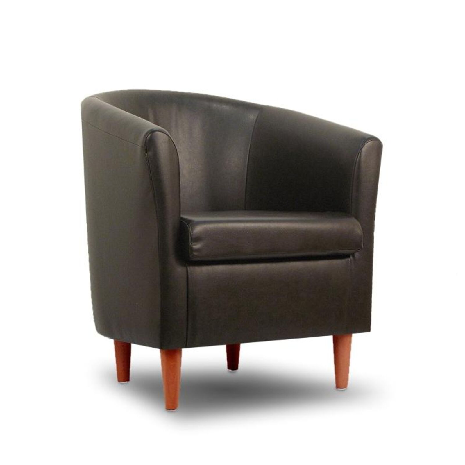 Product photograph of Leather Bucket Tub Chair Badger from Designer Sofas 4U