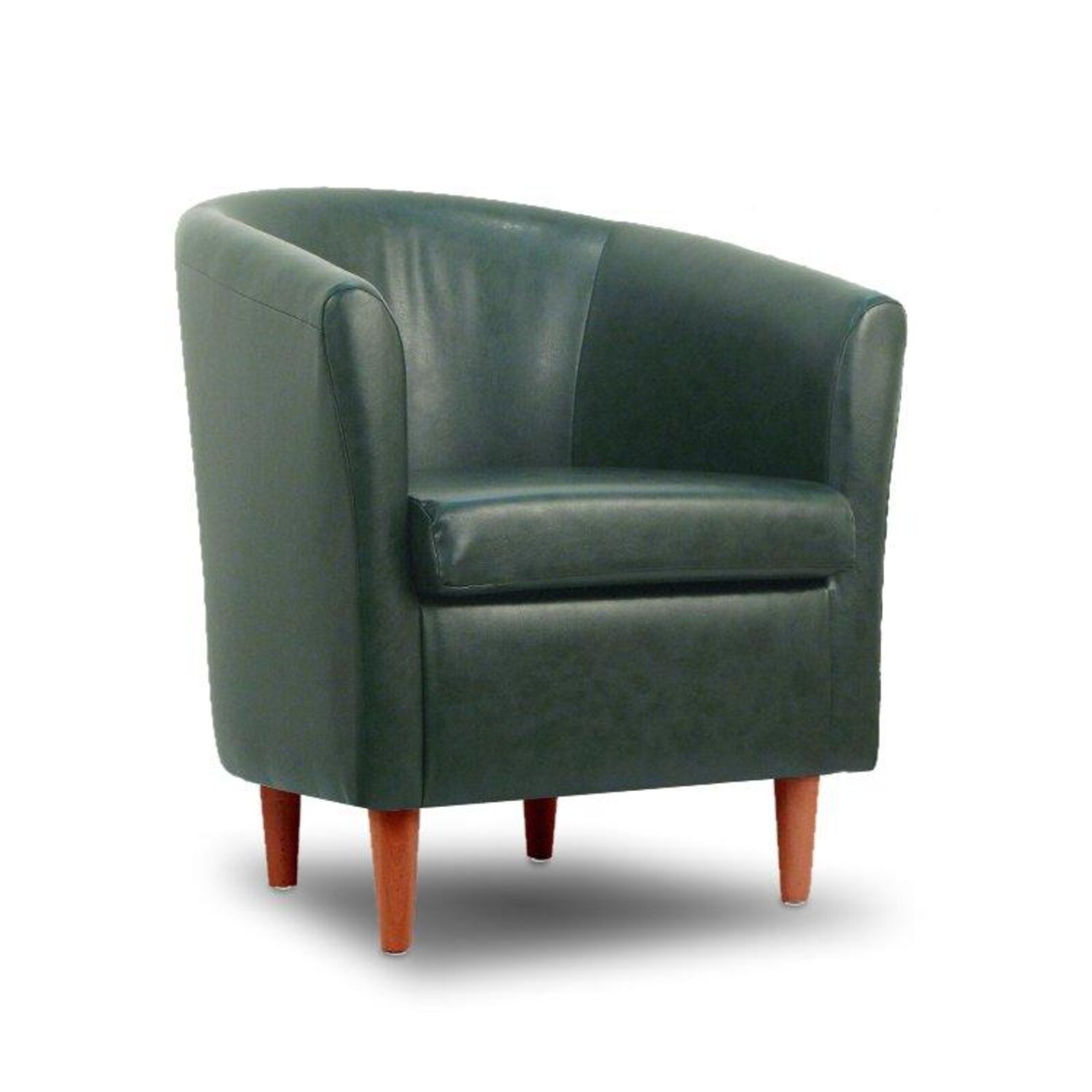 Product photograph of Leather Bucket Tub Chair Conifer Green from Designer Sofas 4U