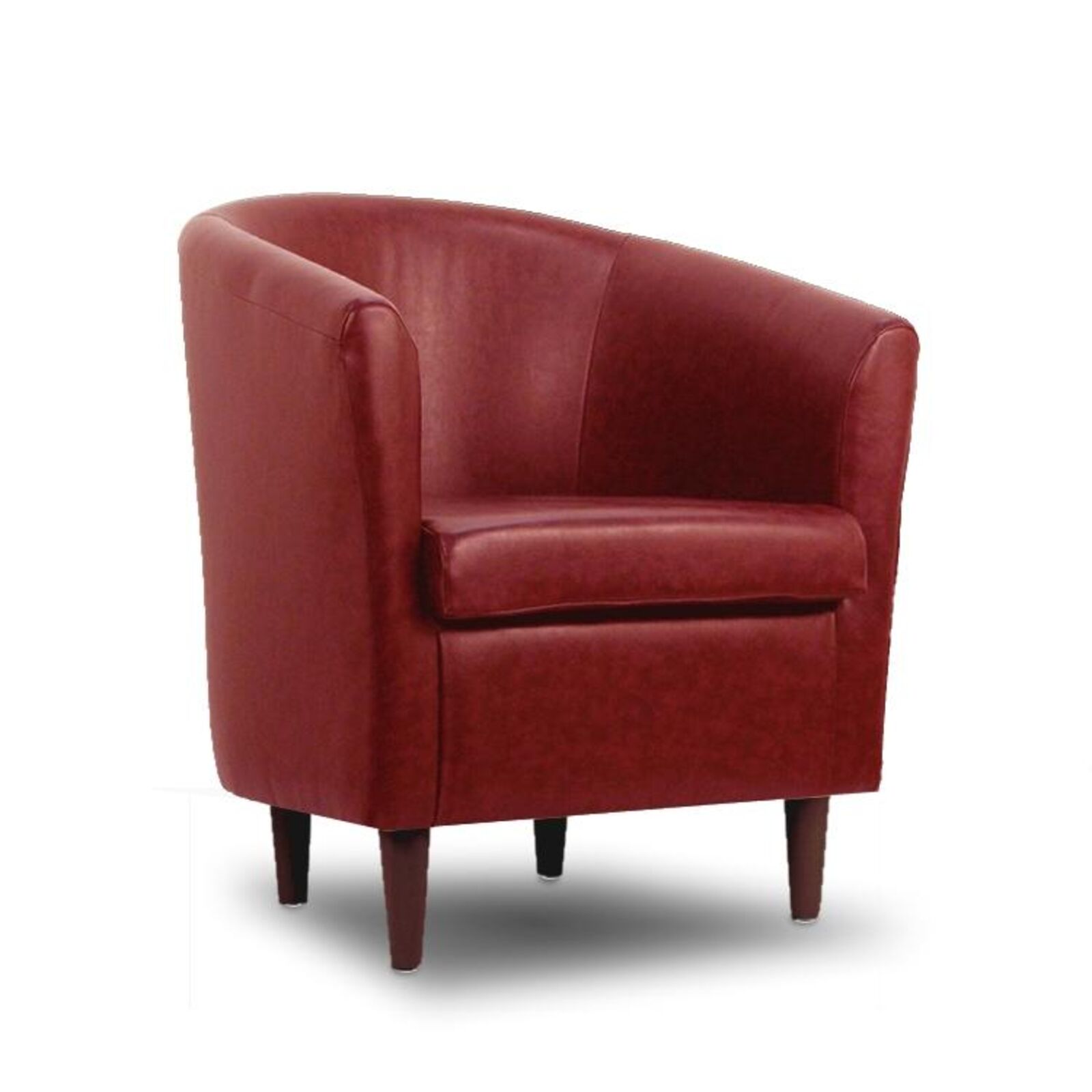 Product photograph of Leather Bucket Tub Chair Paprika from Designer Sofas 4U