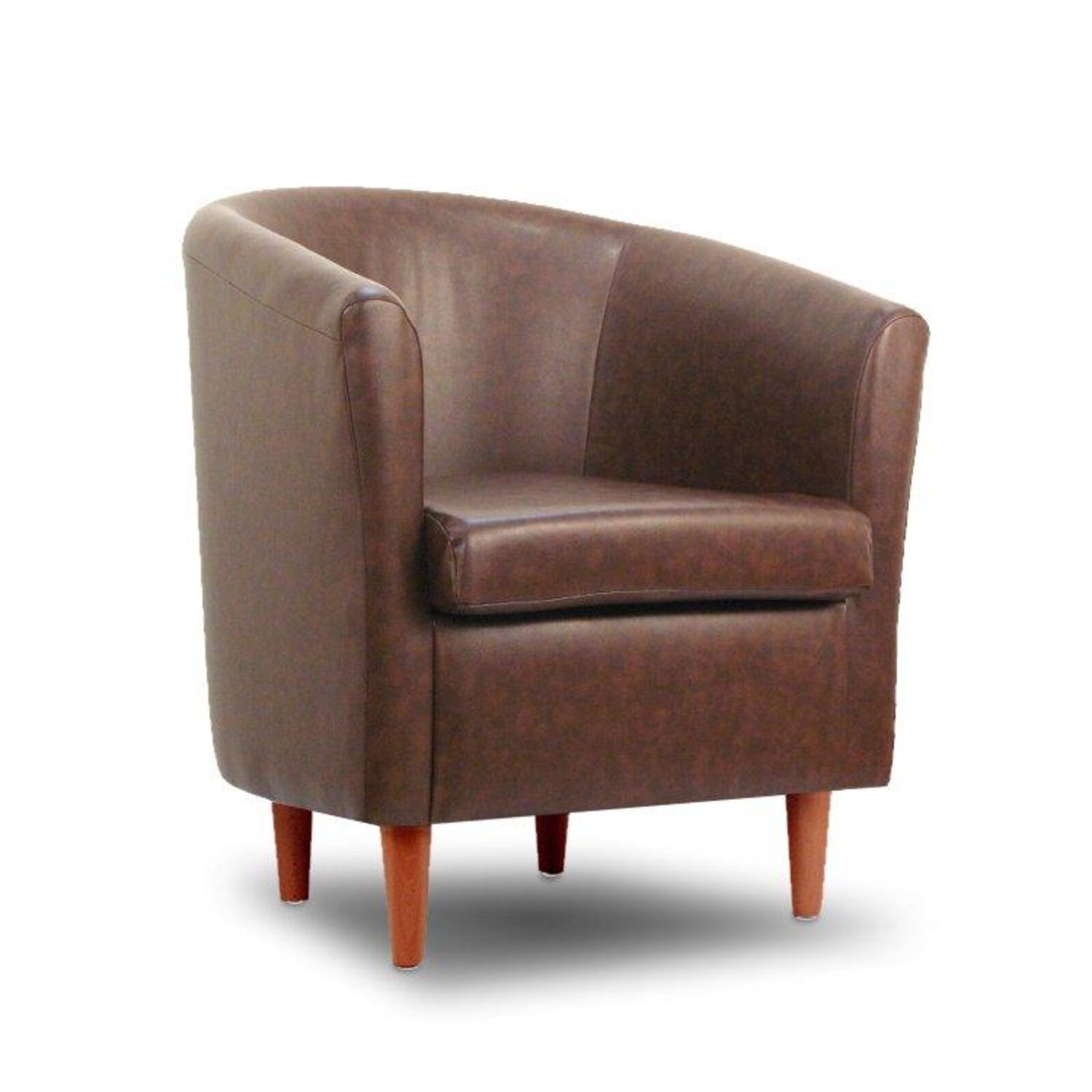 Product photograph of Infiniti Faux Camel Leather Bucket Tub Chair Designersofas4u from Designer Sofas 4U
