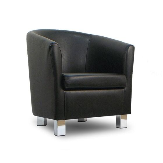 Faux Leather Sofa Tub Chair Black, Black Leather Sofa And Chair