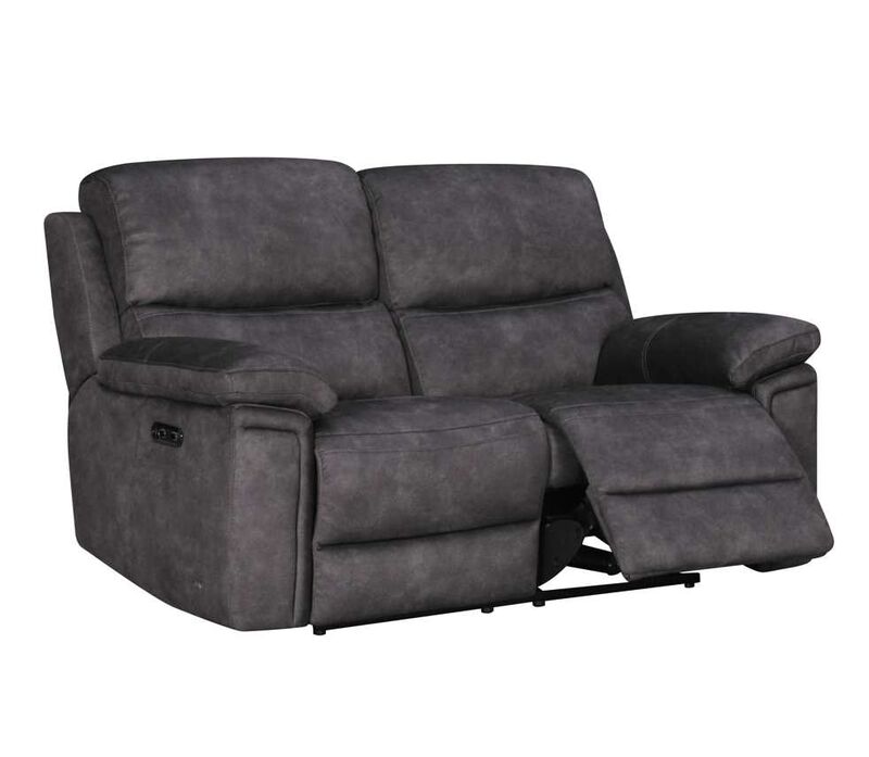 Product photograph of 2 Seater Reclining Sofa Grey Fabric Electric Sorrento from Designer Sofas 4U
