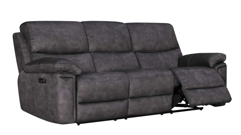 Product photograph of 3 Seater Reclining Sofa Grey Fabric Electric Sorrento from Designer Sofas 4U